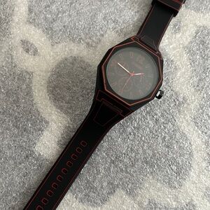 New Anime Style Black 2D Cartoon Watch - Unisex With Red Outline